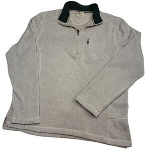 Woolrich Angler 1/4 Zip Fleece Sweatshirt Beige Mock Neck Mens Size XL